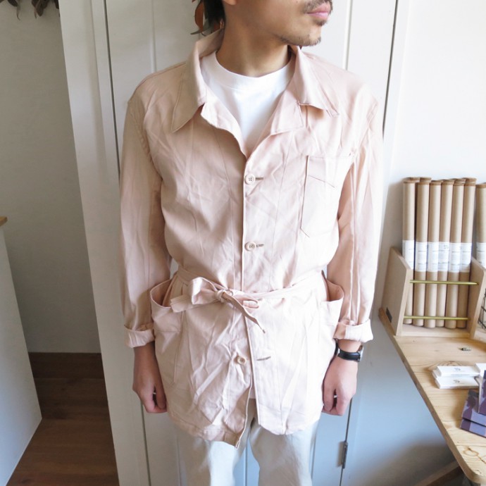 Greece Army / Hospital Jacket – Pink Beige Dead Stock ギリシャ軍 ホスピタルジャケット デッドストック ピンク ベージュ