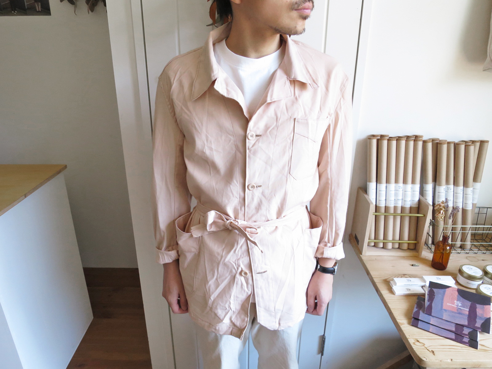 Greece Army / Hospital Jacket – Pink Beige Dead Stock ギリシャ軍 ホスピタルジャケット デッドストック ピンク ベージュ