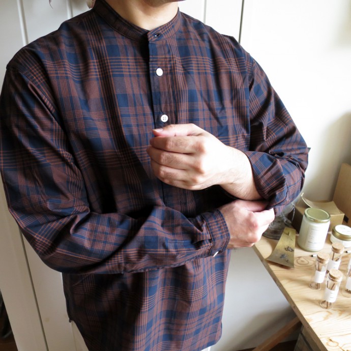 ENDS and MEANS Band Collar Pullover Shirts エンズアンドミーンズ バンドカラー プルオーバー シャツ