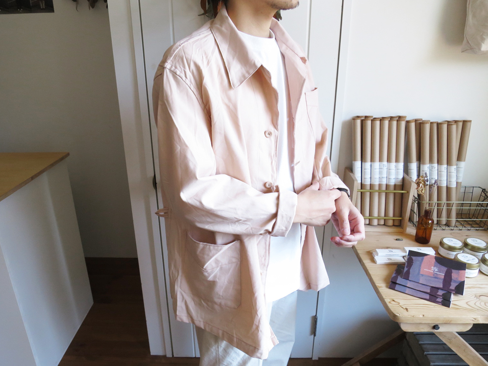 Greece Army / Hospital Jacket – Pink Beige Dead Stock ギリシャ軍 ホスピタルジャケット デッドストック ピンク ベージュ