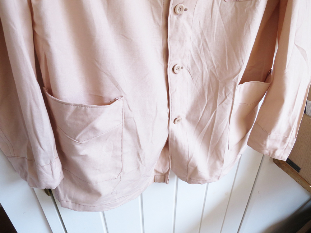 Greece Army / Hospital Jacket – Pink Beige Dead Stock ギリシャ軍 ホスピタルジャケット デッドストック ピンク ベージュ