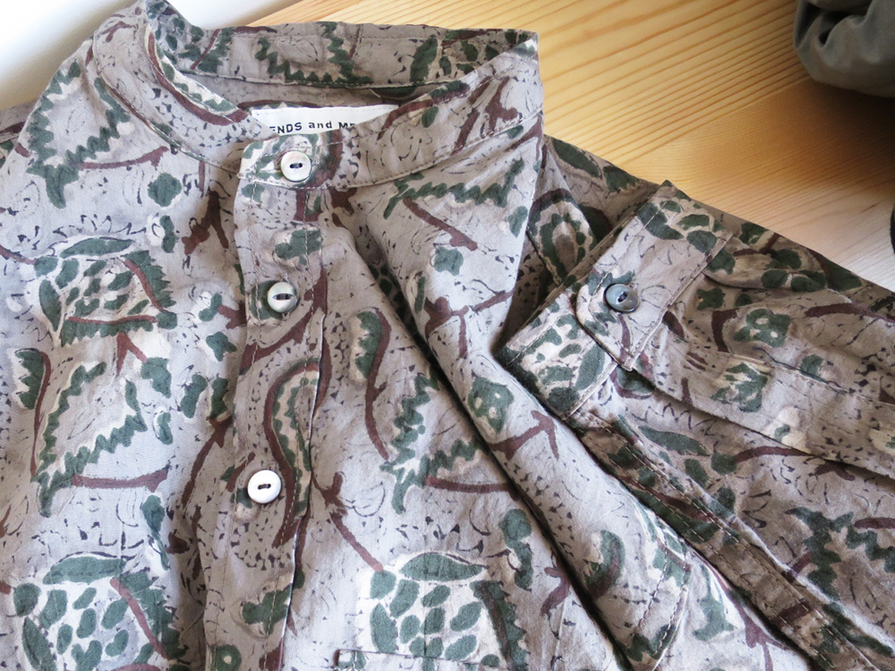 ENDS and MEANS Pullover Band Collar Shirts / Paisley エンズアンドミーンズ プルオーバー バンドカラー シャツ / ペイズリー 柄